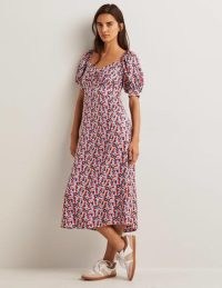 Boden Sweetheart Midi Tea Dress Multi, Tulip Cluster / short puff sleeved floral dresses