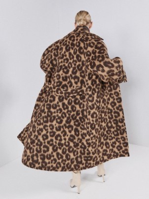 RAEY Leopard-print belted raglan-sleeve wool-blend coat in tan / women’s glamorous oversized animal print winter coats / wild cat prints on womens outerwear / matchesfashion - flipped