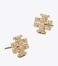Tory Burch KIRA PAVÉ STUD EARRING – designer crystal studs – earrings with small crystals