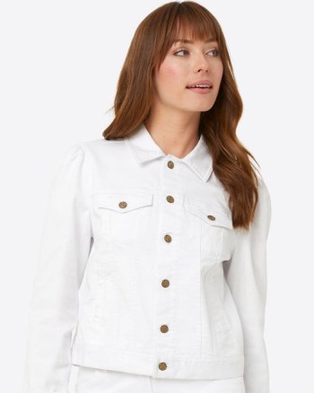 Draper James White Denim Jacket ~ classic casual summer jackets ~ women’s wardrobe style essentials - flipped