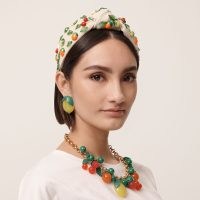 Lele Sadoughi YELLOW LEMON BUTTON EARRING / retro inspired fruit themed earrings / vintage look jewellery