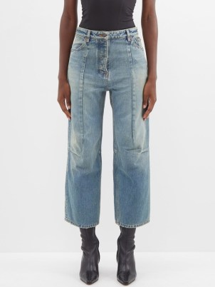 BALENCIAGA Cropped straight-leg jeans in blue ~ women’s designer denim fashion ~ matchesfashion ~ crop hems ~ panel detail - flipped