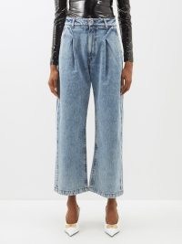 VAQUERA Pleated wide-leg jeans in blue | women’s designer denim fashion | matchesfashion