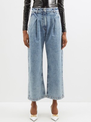 VAQUERA Pleated wide-leg jeans in blue | women’s designer denim fashion | matchesfashion - flipped