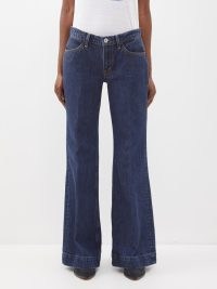 RE/DONE 70s low-rise flared jeans in blue | women’s organic cotton denim flares | MATCHESFASHION
