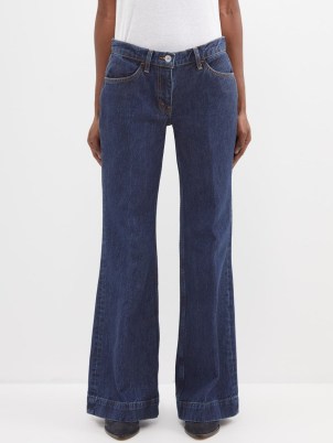 RE/DONE 70s low-rise flared jeans in blue | women’s organic cotton denim flares | MATCHESFASHION - flipped