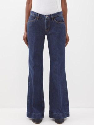 RE/DONE 70s low-rise flared jeans in blue | women’s organic cotton denim flares | MATCHESFASHION