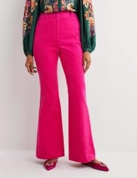 Boden Corduroy Flare Trousers Wild Watermelon Pink – women’s vibrant coloured cord flares