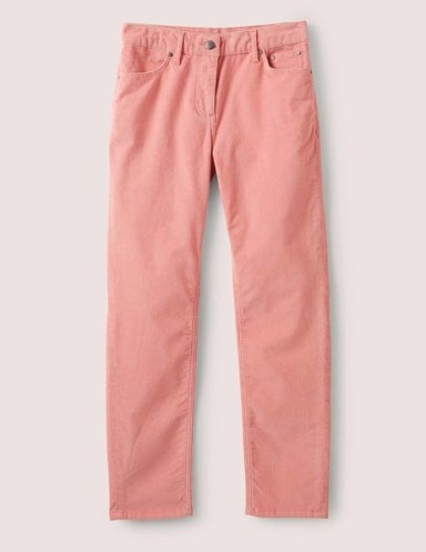 Boden Corduroy Slim Straight Jeans Almond Pink – pretty cord trousers – women’s casual weekend fashion - flipped