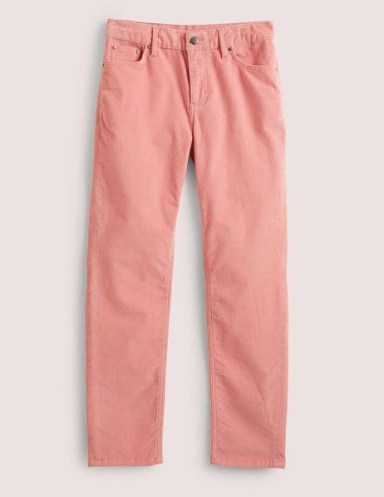 Boden Corduroy Slim Straight Jeans Almond Pink – pretty cord trousers – women’s casual weekend fashion