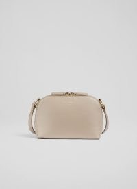 L.K. BENNETT Hudson Taupe Leather Cross-Body Bag ~ luxe crossbody bags ~ contemporary handbags