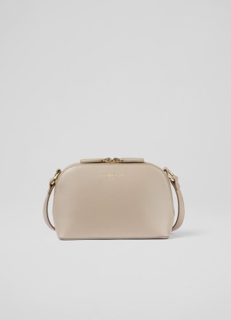 L.K. BENNETT Hudson Taupe Leather Cross-Body Bag ~ luxe crossbody bags ~ contemporary handbags - flipped
