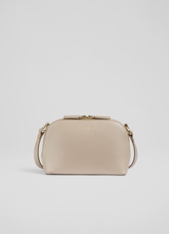 L.K. BENNETT Hudson Taupe Leather Cross-Body Bag ~ luxe crossbody bags ~ contemporary handbags