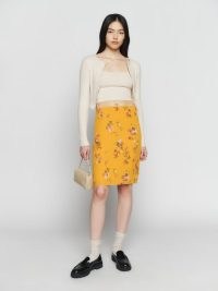 Reformation Isla Skirt in Sancerre / slim fit floral print skirts