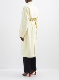 PROENZA SCHOULER WHITE LABEL Faux leather trench coat in yellow – women’s luxe belted coats – womens designer outerwear – MATCHESFASHION