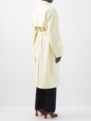 PROENZA SCHOULER WHITE LABEL Faux leather trench coat in yellow – women’s luxe belted coats – womens designer outerwear – MATCHESFASHION - flipped