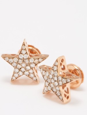 SELIM MOUZANNAR Istanbul diamond & 18kt gold stud earrings – star shaped studs with diamond pavé – MATCHESFASHION - flipped