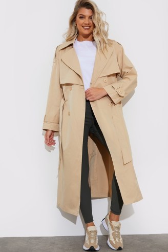 IN THE STYLE STONE MIDI TRENCH COAT ~ women’s classic tie waist belted coats - flipped