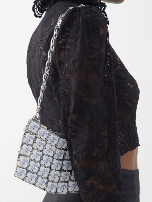 PACO RABANNE Floral-print porcelain small shoulder bag / luxe chain shoulder strap bags / feminine occasion handbags / matchesfashion