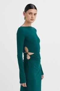 CAMILLA AND MARC Alexandre Dress in Emerald Green – contemporary elegance – elegant slim fitting cut out dresses –