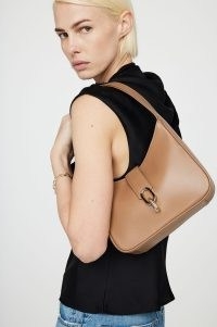 ANINE BING CLEO BAG in CAMEL | light brown leather shoulder bags | 90s inspired handbags