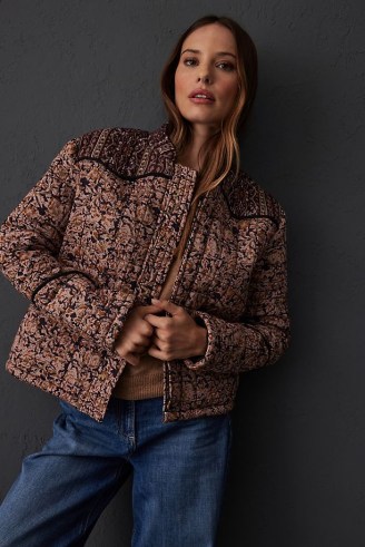 Maison Hotel Diega Quilted Jacket / women’s casual cotton floral print jackets - flipped