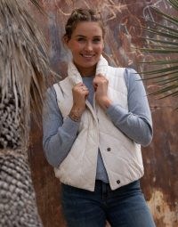 CARVE DESIGNS Betty Vest in Birch Heather ~ stylish quilted vests ~ women’s gilets