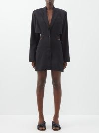 JACQUEMUS Bari side-cutout wool-blend blazer dress in black – women’s jacket style evening dresses – cut out details – matchesfashion