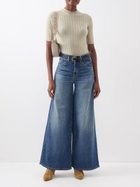 NILI LOTAN Josette wide-leg jeans in blue | women’s faded denim fashion | vintage inspired clothes