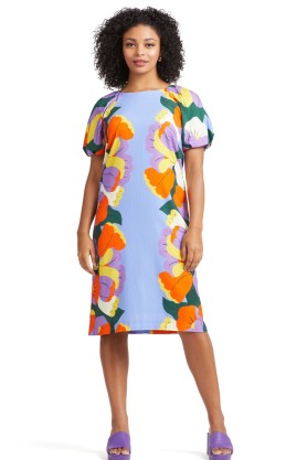 gorman Bouquet Balloon Dress / short sleeved floral print shift dresses - flipped