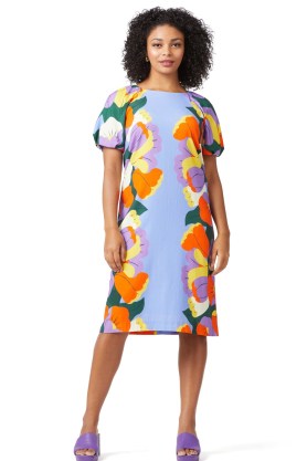 gorman Bouquet Balloon Dress / short sleeved floral print shift dresses
