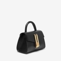 DEMELLIER The Nano Montreal in black smooth leather ~ chic top handle bags ~ structured crossbody ~ micro handbags