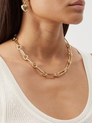 LAURA LOMBARDI Ilaria 14kt gold-plated chain necklace – chic chunky statement necklaces – women’s contemporary jewellery - flipped