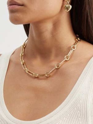 LAURA LOMBARDI Ilaria 14kt gold-plated chain necklace – chic chunky statement necklaces – women’s contemporary jewellery