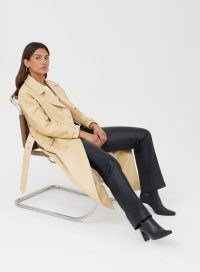 4TH & RECKLESS LUNA LONGLINE BELTED FAUX LEATHER COAT BUTTER ~ women’s luxe style trench coats