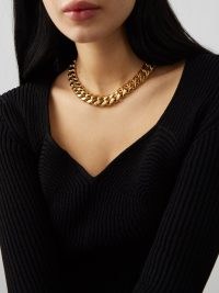 FALLON Ruth 18kt gold-plated curb-chain necklace – women’s chunky chain necklaces – statament jewellery – matchesfashion