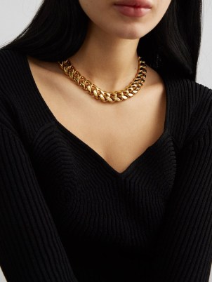 FALLON Ruth 18kt gold-plated curb-chain necklace – women’s chunky chain necklaces – statament jewellery – matchesfashion - flipped