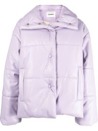 Nanushka high-neck puffer jacket in lilac purple ~ women’s padded winter jackets ~ womens sustainable fashion