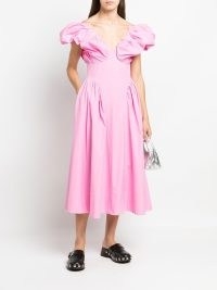 Rejina Pyo ruched organic cotton midi dress in light pink