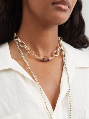 MARIE LICHTENBERG Believe diamond & 18kt gold locket necklace – women’s luxe chunky chain necklaces – womens fine jewellery – matchesfashion - flipped