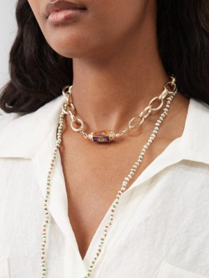 MARIE LICHTENBERG Believe diamond & 18kt gold locket necklace – women’s luxe chunky chain necklaces – womens fine jewellery – matchesfashion