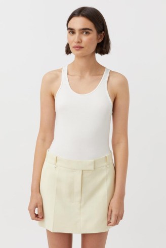 CAMILLA AND MARC Santiago Skirt in Lemon Sorbet – pale yellow low rise mini skirts