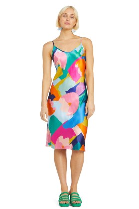 Leah Bartholomew x Gorman Tulip Tangle Slip Dress | vibrant multicoloured floral print cami shoulder strap dresses - flipped