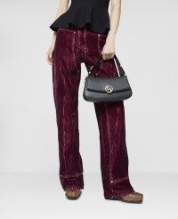 STELLA MCCARTNEY Straight Leg Velvet Jeans in Aubergine | women’s luxe casual trousers | organic cotton blend flocked denim fashion