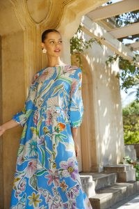 gorman Adelphia Long Dress / blue floral print dresses