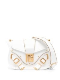 Balmain Blaze crossbody bag in white leather / buckle detail shoulder bags / luxe designer handbags / statement gold hardware