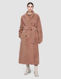 JOSEPH Curly Merino Bourdon Coat in Mauve ~ women’s luxe winter coats