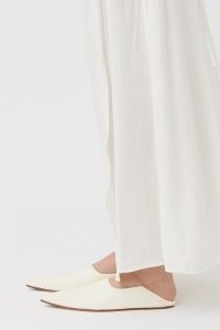 CAMILLA AND MARC Casares Slipper in Ivory | sharp pointed toe open or closed back flats | women’s contemporary leather slip on shoes
