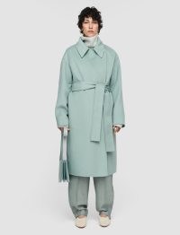 JOSEPH Double Face Cashmere Walmer Coat in Sage ~ luxury light green tie waist coats ~ women’s luxe outerwear