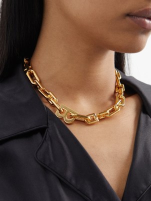 BALENCIAGA B-link chain necklace ~ chunky contemporary jewellery ~ designer statement necklaces - flipped